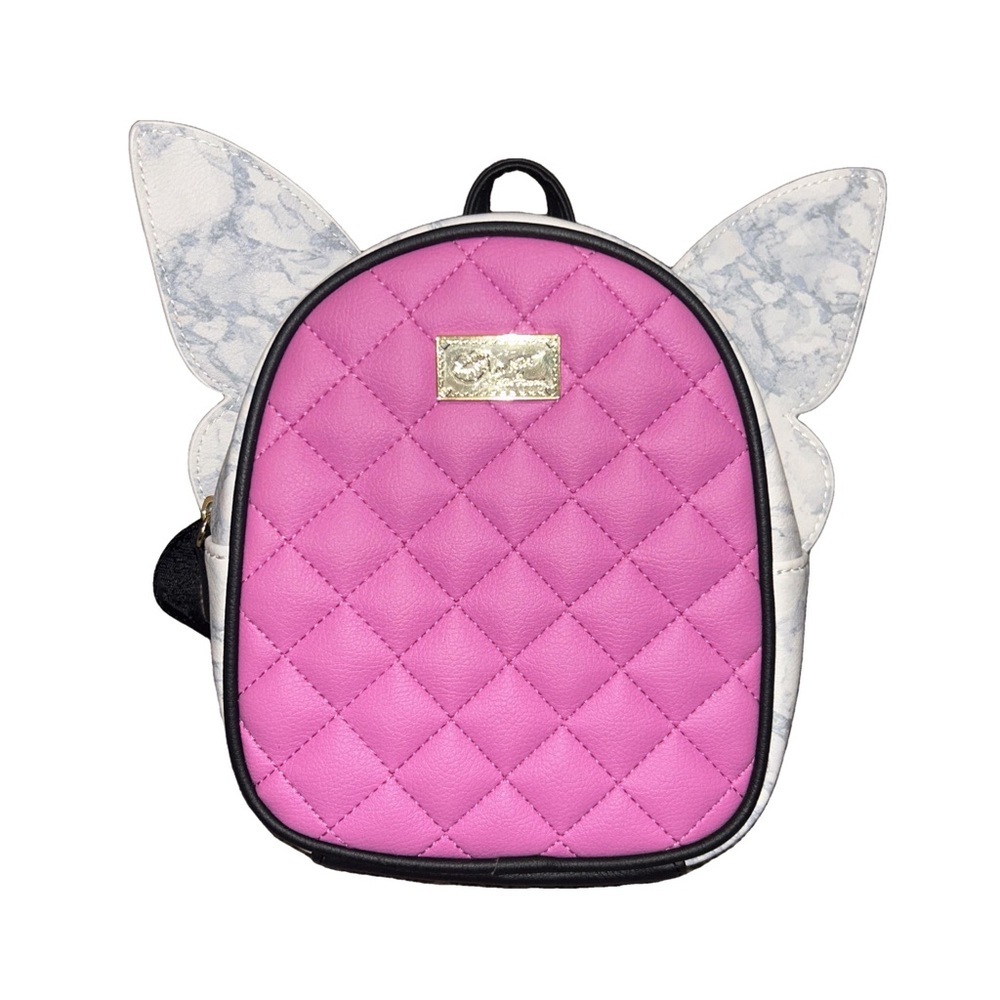 EUC Betsey Johnson Pink Quilted Backpack